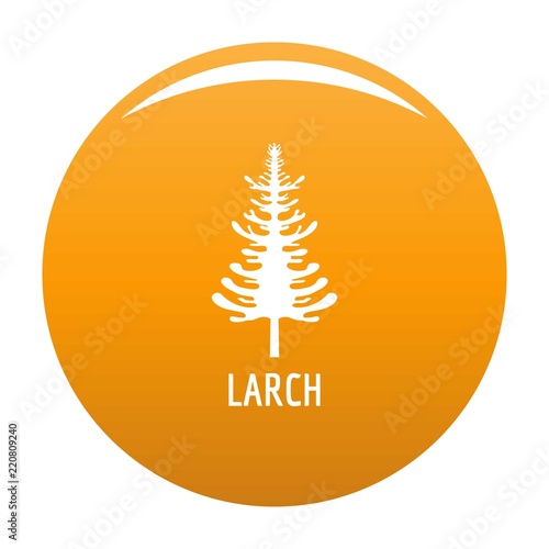 larch tree icon. Simple illustration of larch tree vector icon for any design orange