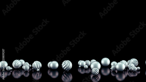 Celebratory background with balls. 3d illustration, 3d rendering.
