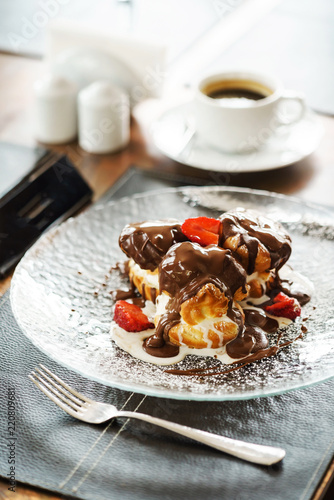 profiteroles with strawberry