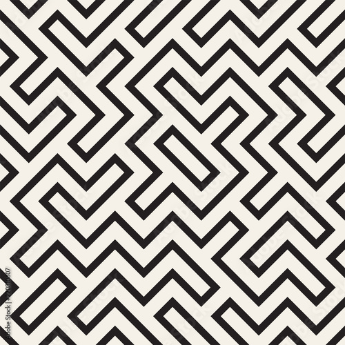 Irregular maze line lattice. Abstract geometric background design. Vector seamless pattern.