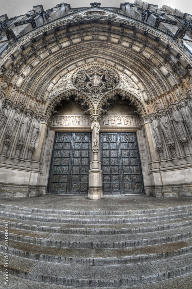 HDR of main entrance about Saint John the Divine Cathedral