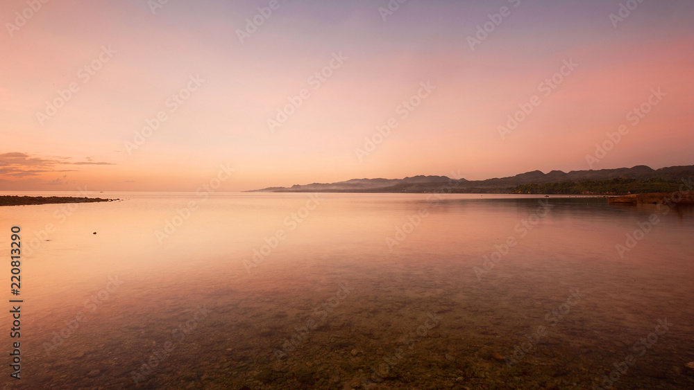 Sunrise with a tranquil scenery early morning of Cebu Province