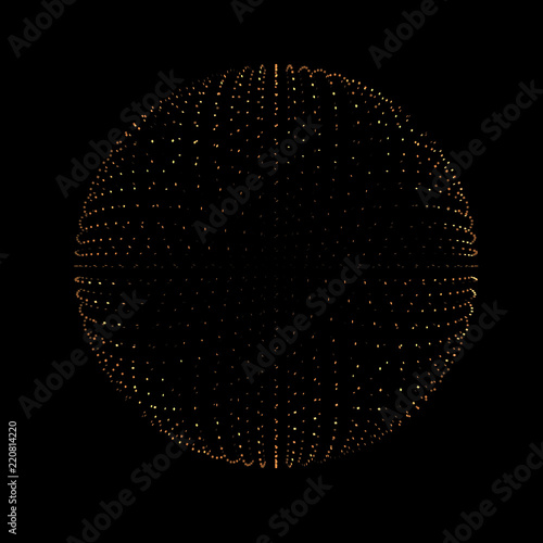 Beautiful black background with golden glitter. 3d illustration, 3d rendering.