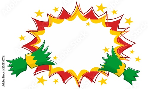 Christmas Cracker Pull with Outline Star Flash Background