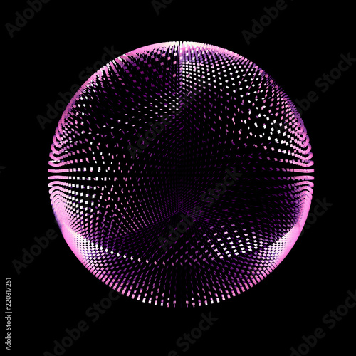 Beautiful black background with a purple glitter. 3d illustration, 3d rendering. © Pierell