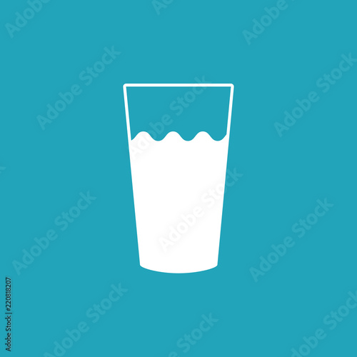 Illustration isolated on a background. Glass milk vector icon.