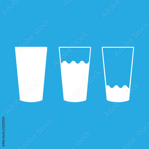 Illustration isolated on a background. Glass milk vector icon.