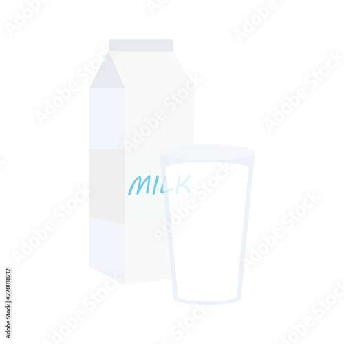 Illustration isolated on a background. Glass milk vector icon.