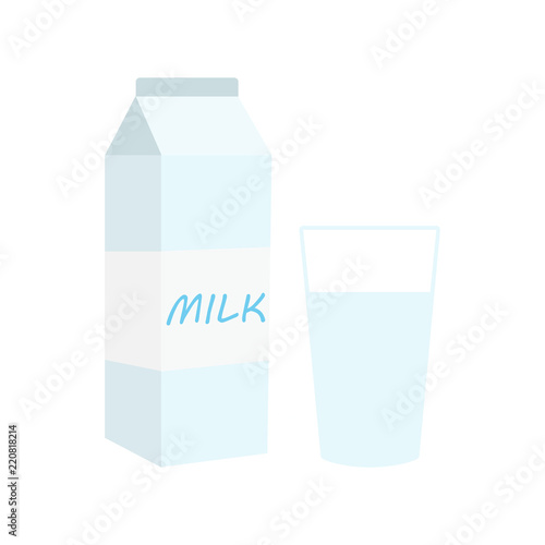 Illustration isolated on a background. Glass milk vector icon.