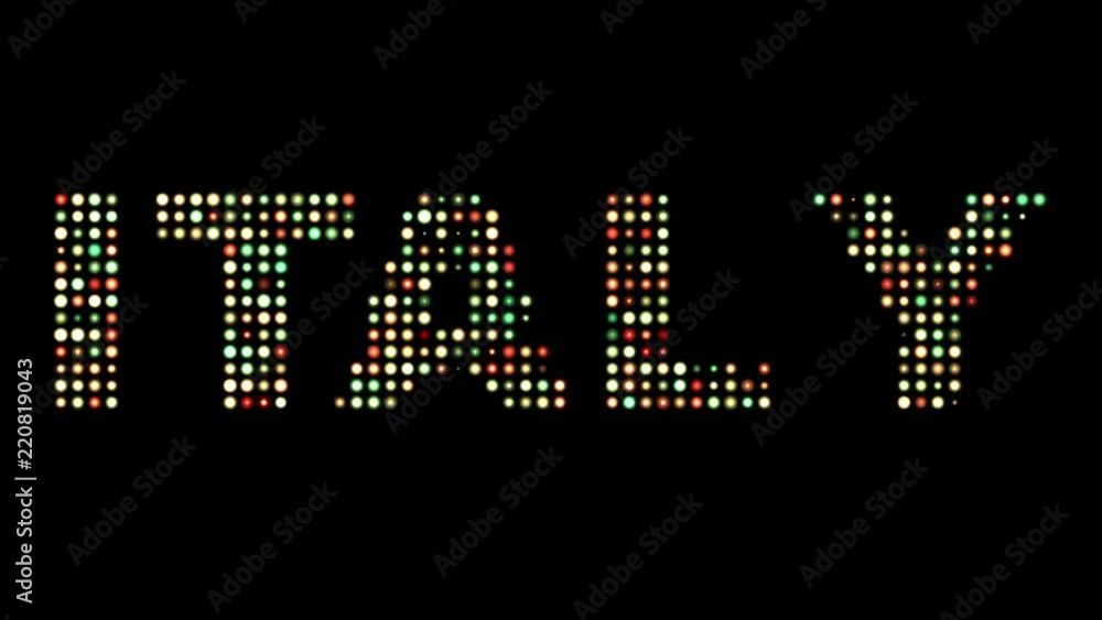 Italy led text Italy led text