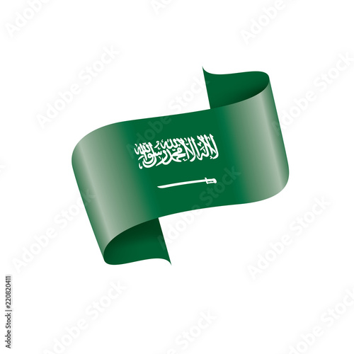 Saudi Arabia flag, vector illustration on a white background