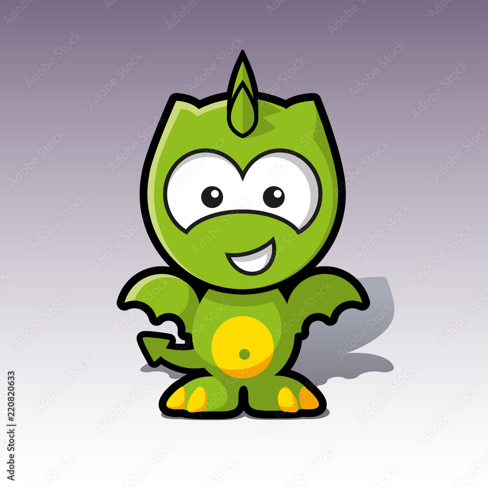 sweet green friendly dragon character sweet green friendly dragon character
