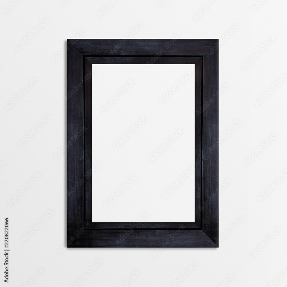 Black wood frame isolated on white background. Object with clipping path Black wood frame isolated on white background. Object with clipping path