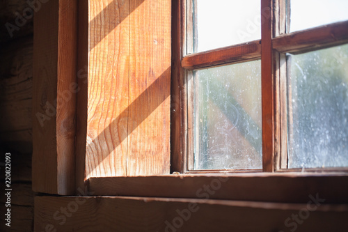 sun shines through the window in the village house