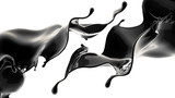 Splash of black liquid. 3d illustration, 3d rendering.