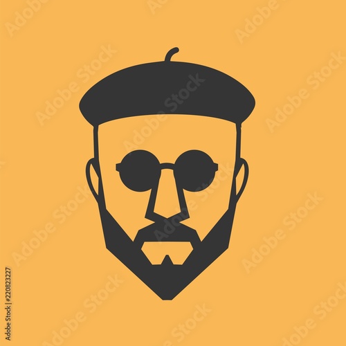 PrintMan beret glasses