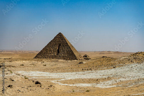 One of the pyramids on the giza plateau in Cairo, Egypt.. photo