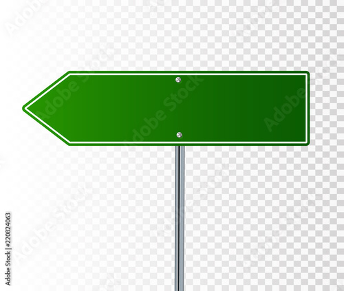 Blank Green Road Sign