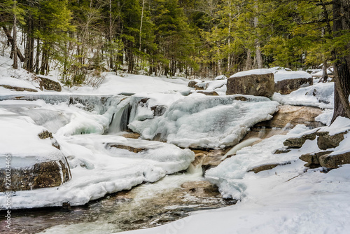Frozen water fall rapids in...