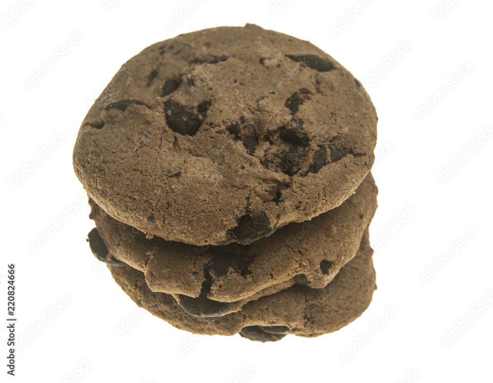 Naklejka premium Chocolate cookies isolated on the white background