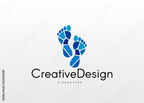 Foot logotype. Easy to edit change size, color, and text