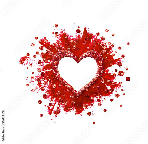 Glitter heart and confetti ...