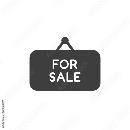 Vector icon concept of for sale hanging sign