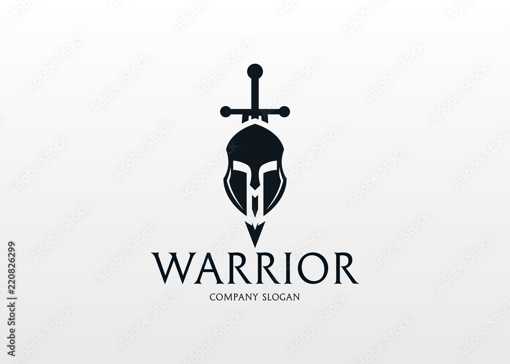 Fototapeta premium Warrior Logo. Modern warrior logo design template for a sport team