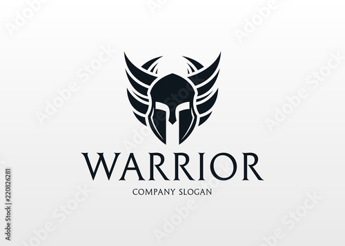 Warrior Logo. Modern warrior logo design template for a sport team