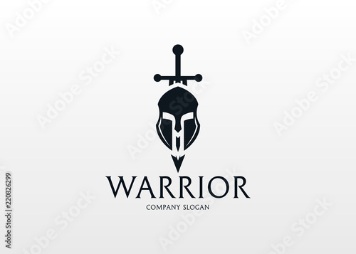 Warrior Logo. Modern warrior logo design template for a sport team