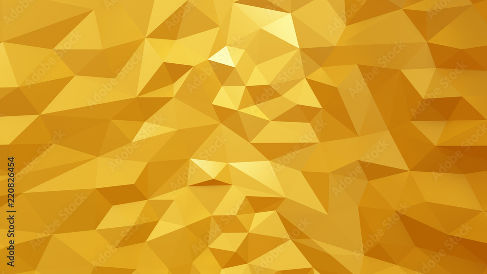 Luxury golden background with triangles and crystals. 3d illustration, 3d rendering. Luxury golden background with triangles and crystals. 3d illustration, 3d rendering.