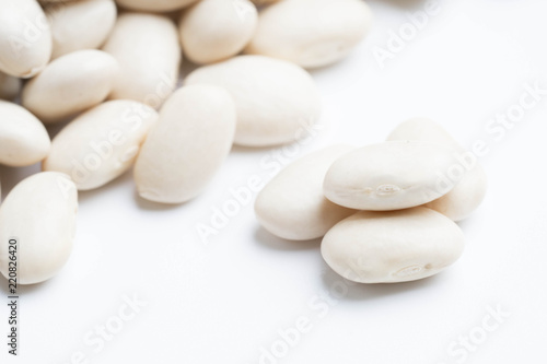 heap of white beans isolated on white