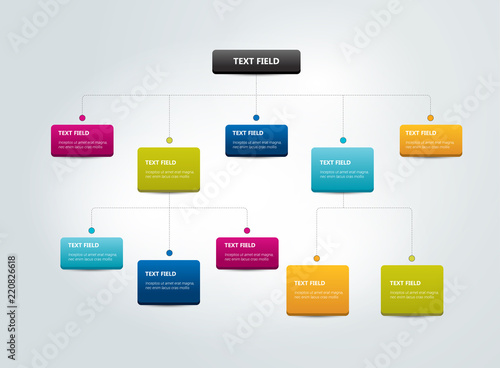 Fowchart  Infographics . Colored shadows scheme.