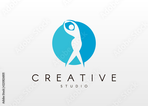 Dance studio logo design. Vector body shape logo. Dance icon concept.