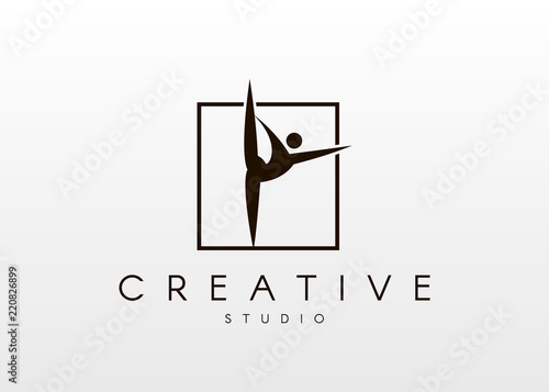 Dance studio logo design. Vector body shape logo. Dance icon concept.