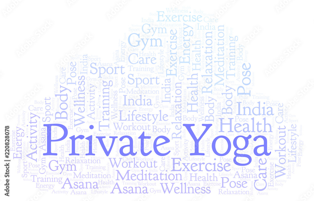 Obraz premium Private Yoga word cloud.