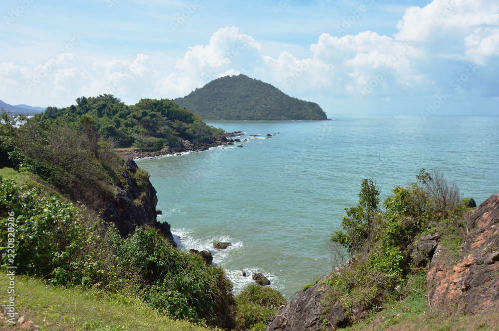 landscape of sea from Nang Phaya hill scenic point in Thailand