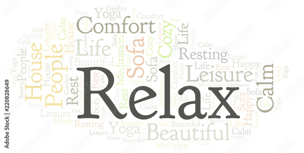 Fototapeta premium Relax word cloud.