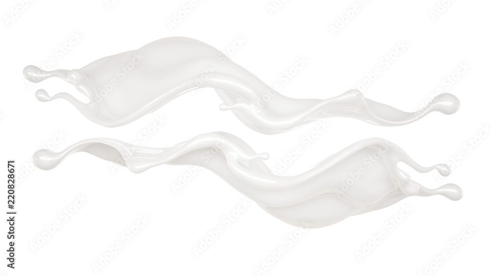 Splash of thick white liquid. 3d illustration, 3d rendering. Splash of thick white liquid. 3d illustration, 3d rendering.