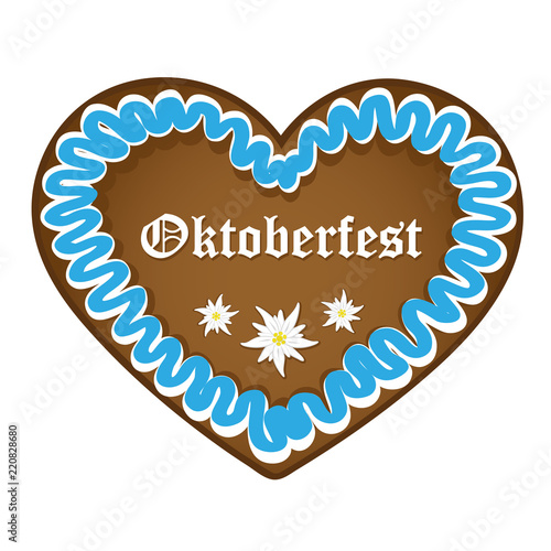 gingerbread heart blue white oktoberfest
