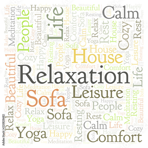 Relaxation square word cloud.
