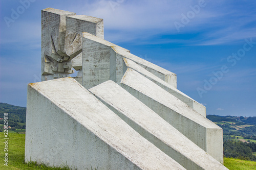 Fotografie Fighters Workers Battalion Monument on Kadinjaca, Serbia