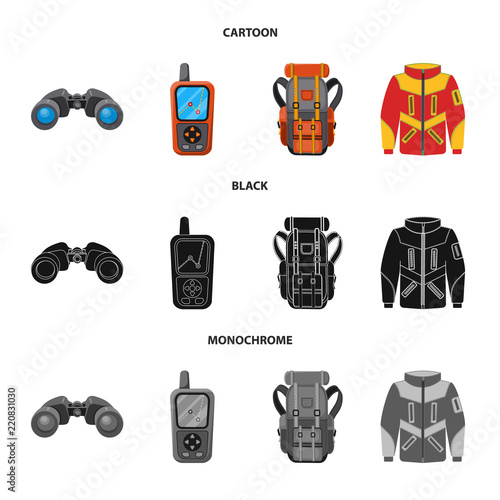 Vector design of alpinism and peak symbol. Collection of alpinism and camp vector icon for stock.