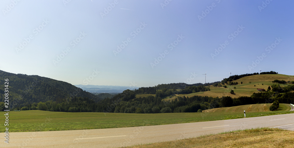 Panorama from Gersbach in the Black Forest  to the Alps
