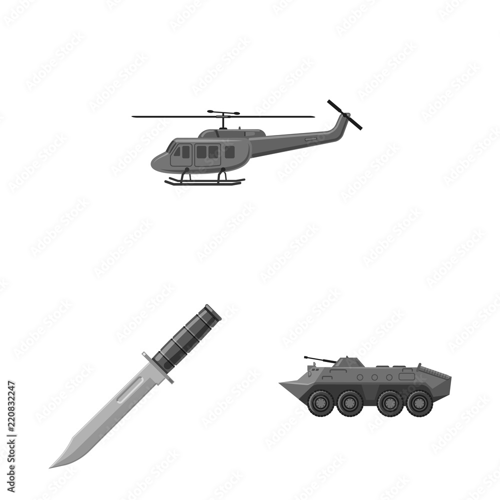 Vector illustration of weapon and gun symbol. Set of weapon and army stock vector illustration. Vector illustration of weapon and gun symbol. Set of weapon and army stock vector illustration.