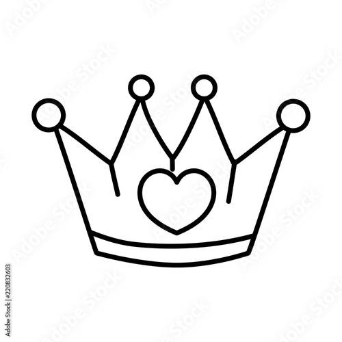 line metal crown object with heart design