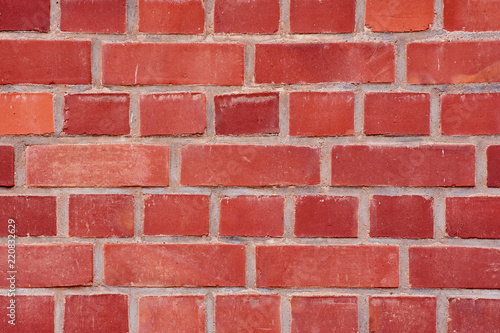 rote Backsteinmauer, Vollformat Farbbild als Bildhintergrund