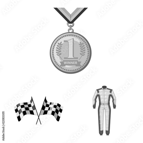 Vector design of car and rally icon. Collection of car and race stock symbol for web.