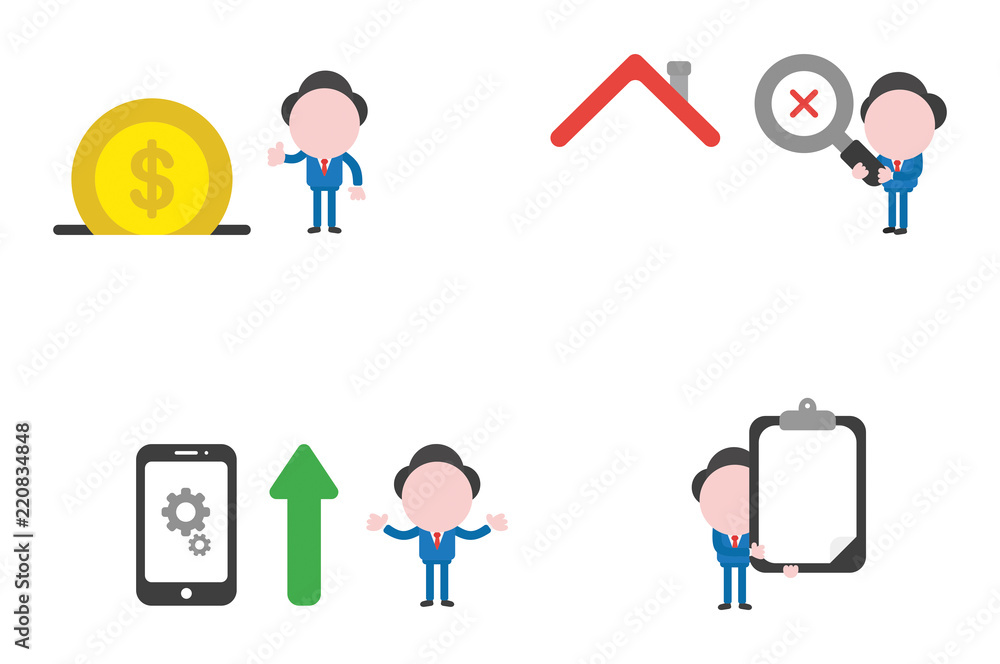 Vector illustration businessman character set Vector illustration businessman character set