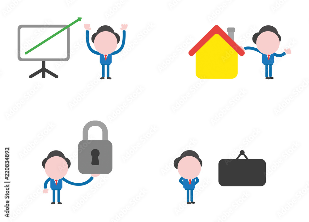 Vector illustration businessman character set Vector illustration businessman character set